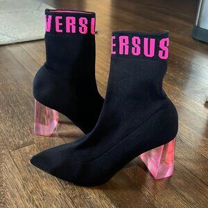 Versus By Versace Pink Sock Boots